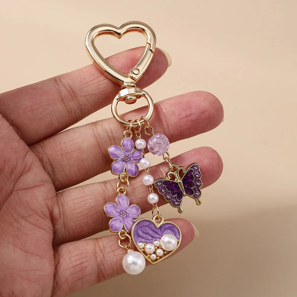 Fashion Butterfly Heart Keychain