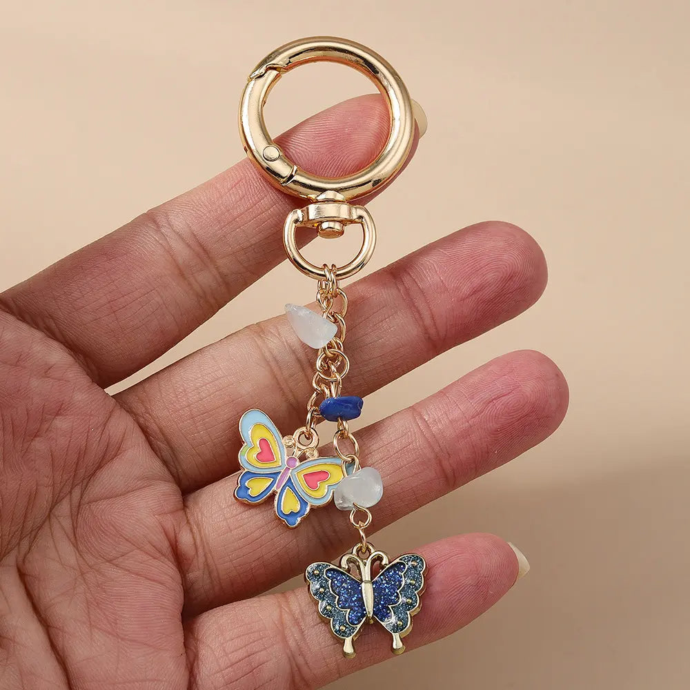 Fashion Butterfly Heart Keychain