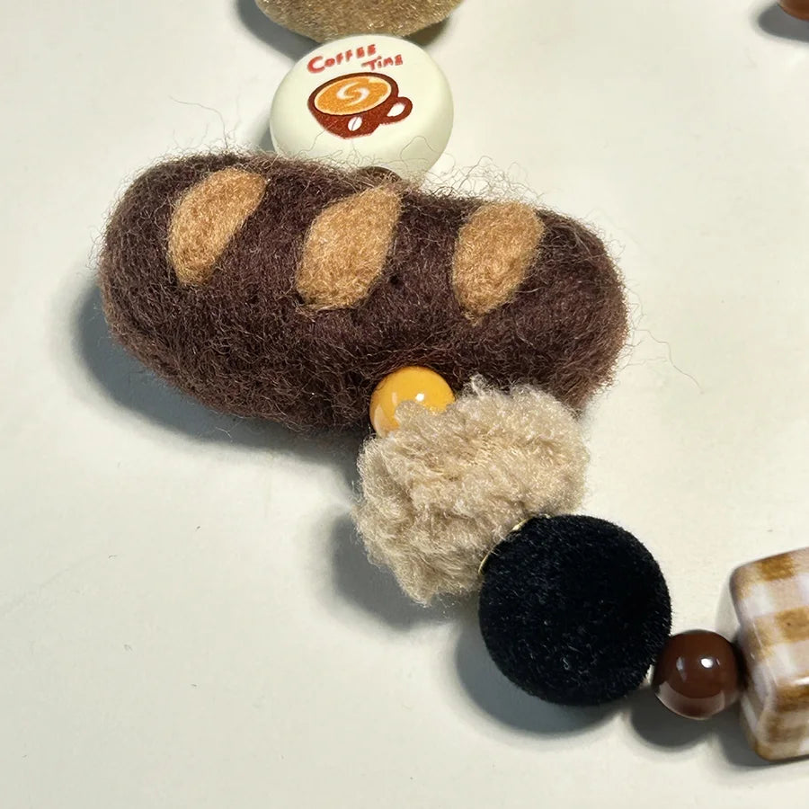 Felt Baguette & Donut Bag Charm