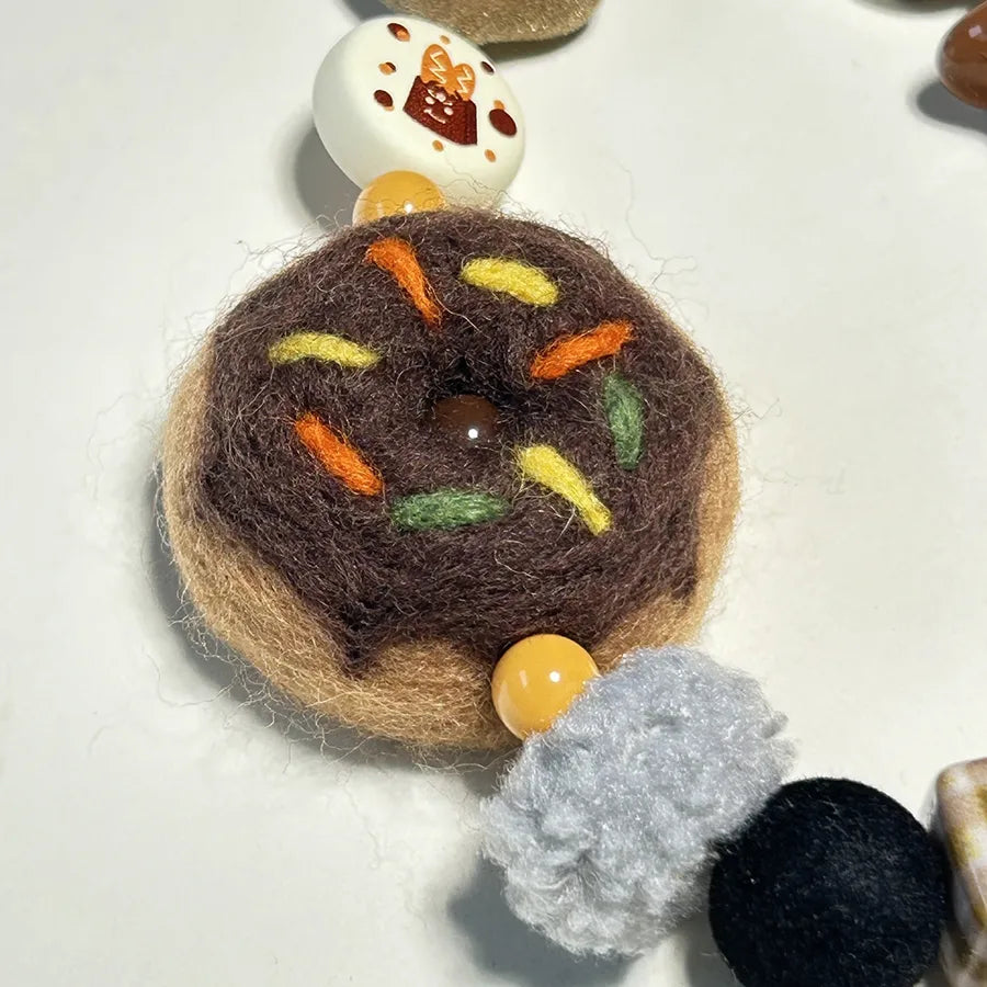 Felt Baguette & Donut Bag Charm