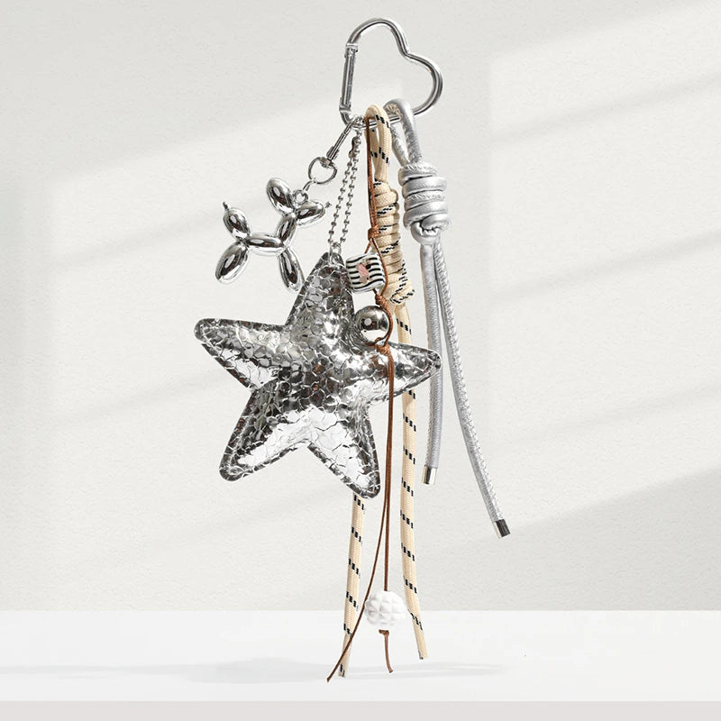 Five-Pointed Star Leather Bag Charm