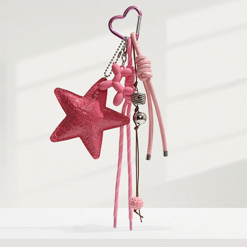 Five-Pointed Star Leather Bag Charm
