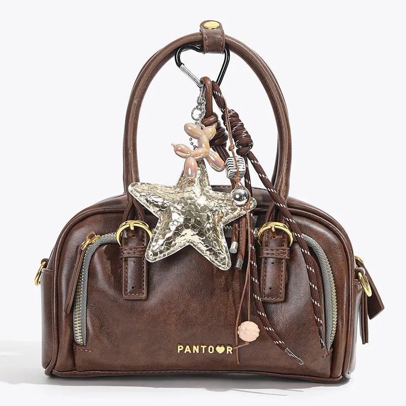 Five-Pointed Star Leather Bag Charm