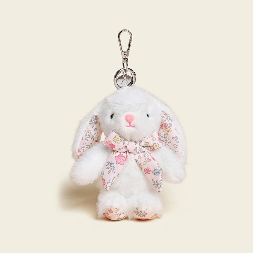 Floral Bow Bunny Bag Charm