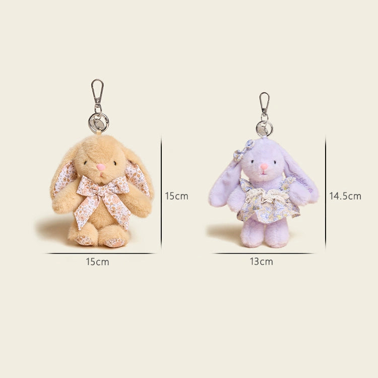 Floral Bow Bunny Bag Charm