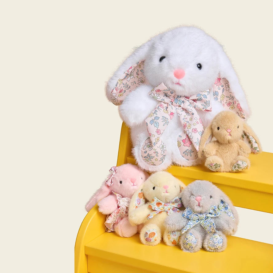 Floral Bow Bunny Bag Charm