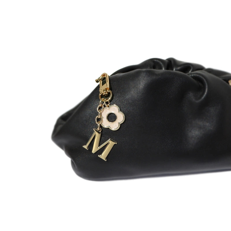 Floral Initial Bag Charm Keychain