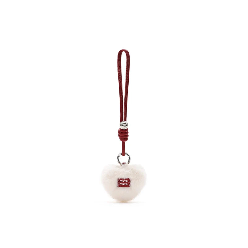 Fluffy Heart Bag Charm