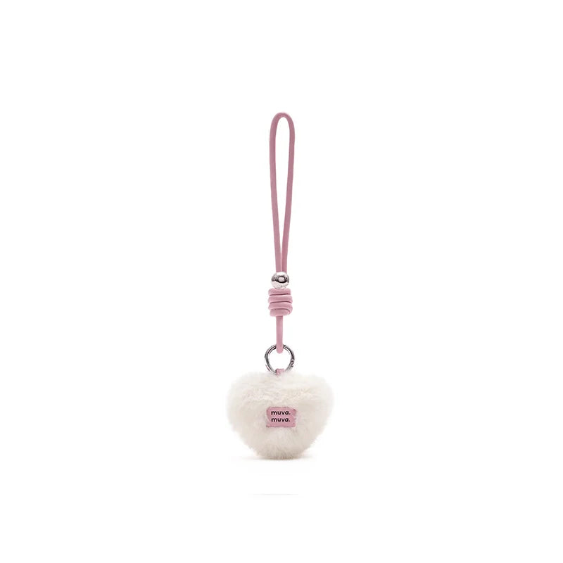 Fluffy Heart Bag Charm