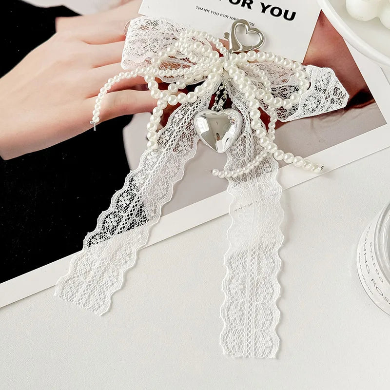 French Lace Bow Bag Charm