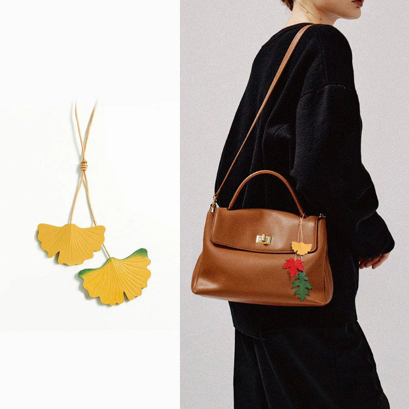 Ginkgo Leaf Bag Charm