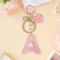 Glitter Letter Tassel Bag Charm