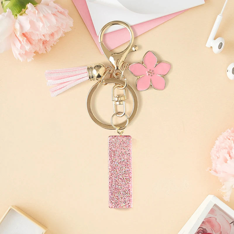 Glitter Letter Tassel Bag Charm