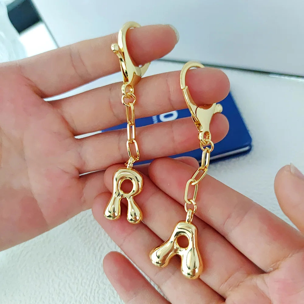 Gold Letter Bag Charm