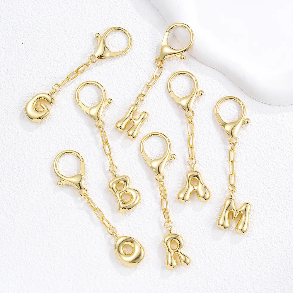 Gold Letter Bag Charm