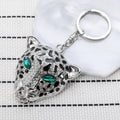 Green-Eye Leopard Head Bag Charm