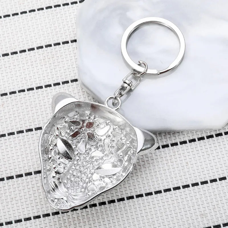 Green-Eye Leopard Head Bag Charm