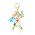 Green Letter Keychain Bag Charm