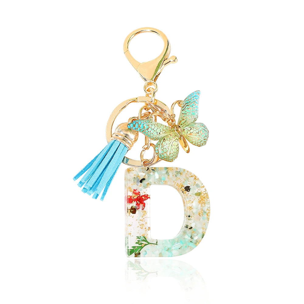 Green Letter Keychain Bag Charm