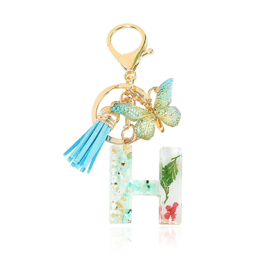 Green Letter Keychain Bag Charm