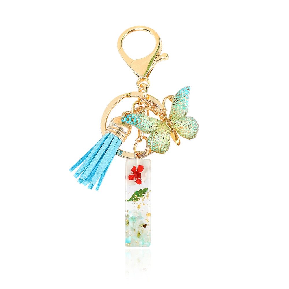 Green Letter Keychain Bag Charm