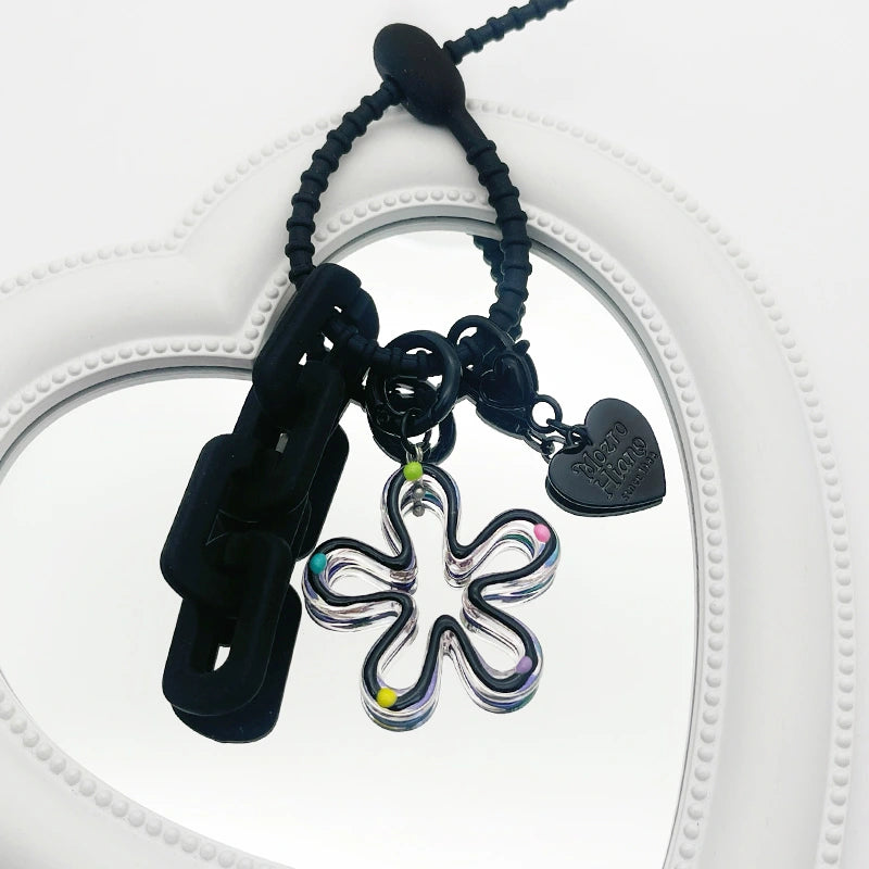 Hand-Painted Flower Bag Charm