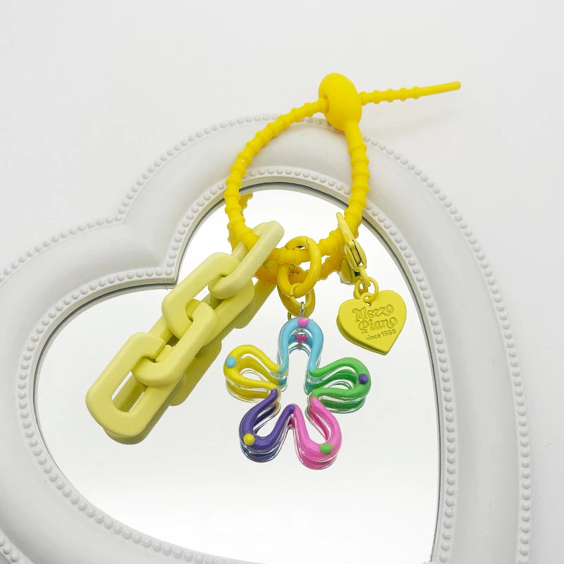 Hand-Painted Flower Bag Charm