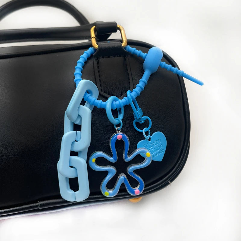 Hand-Painted Flower Bag Charm