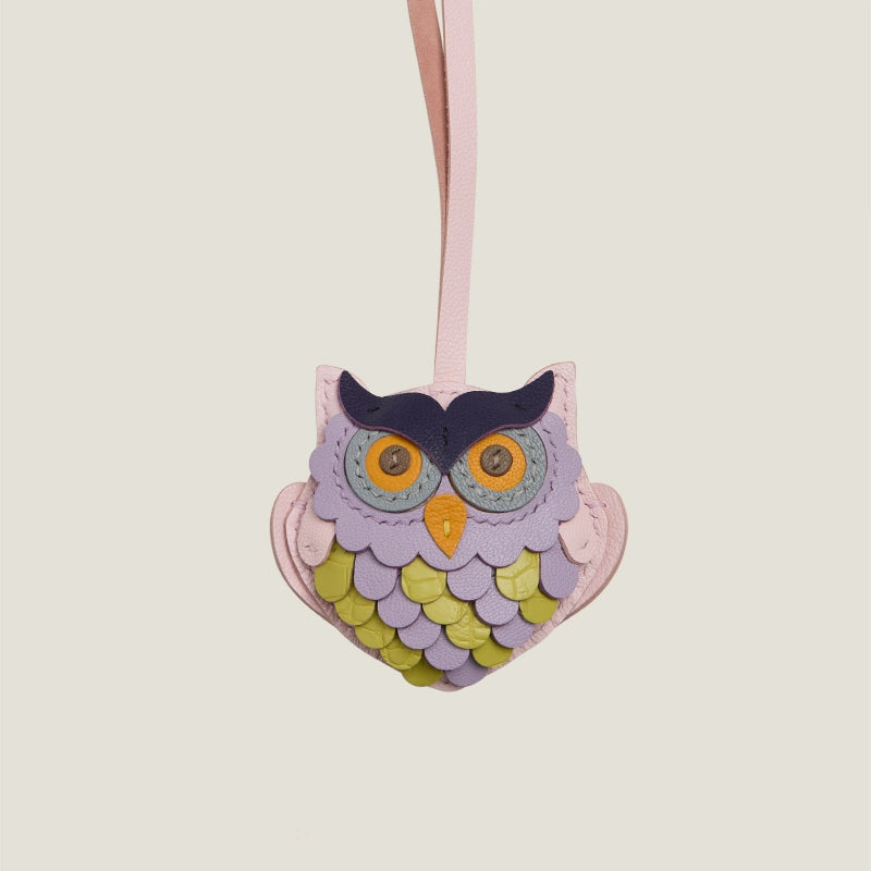 Handcrafted Patchwork Owl Bag Charm
