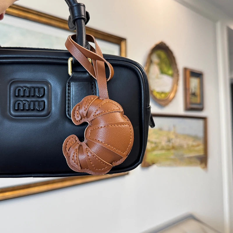 Handmade Leather Horn Bag Charm