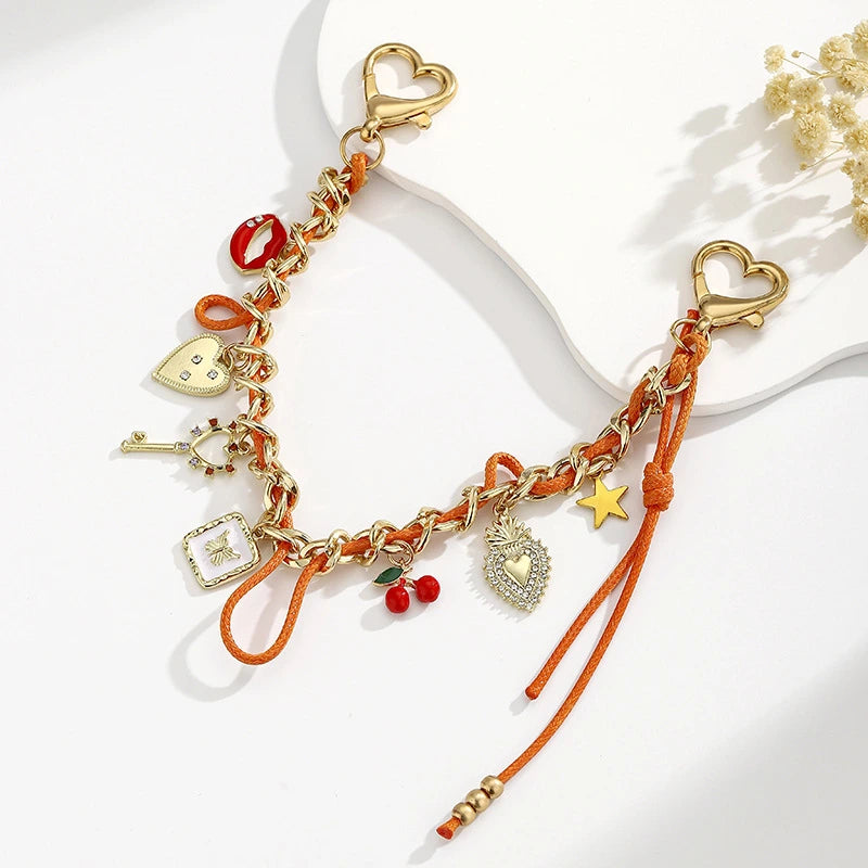 Heart Chain Bag Charm