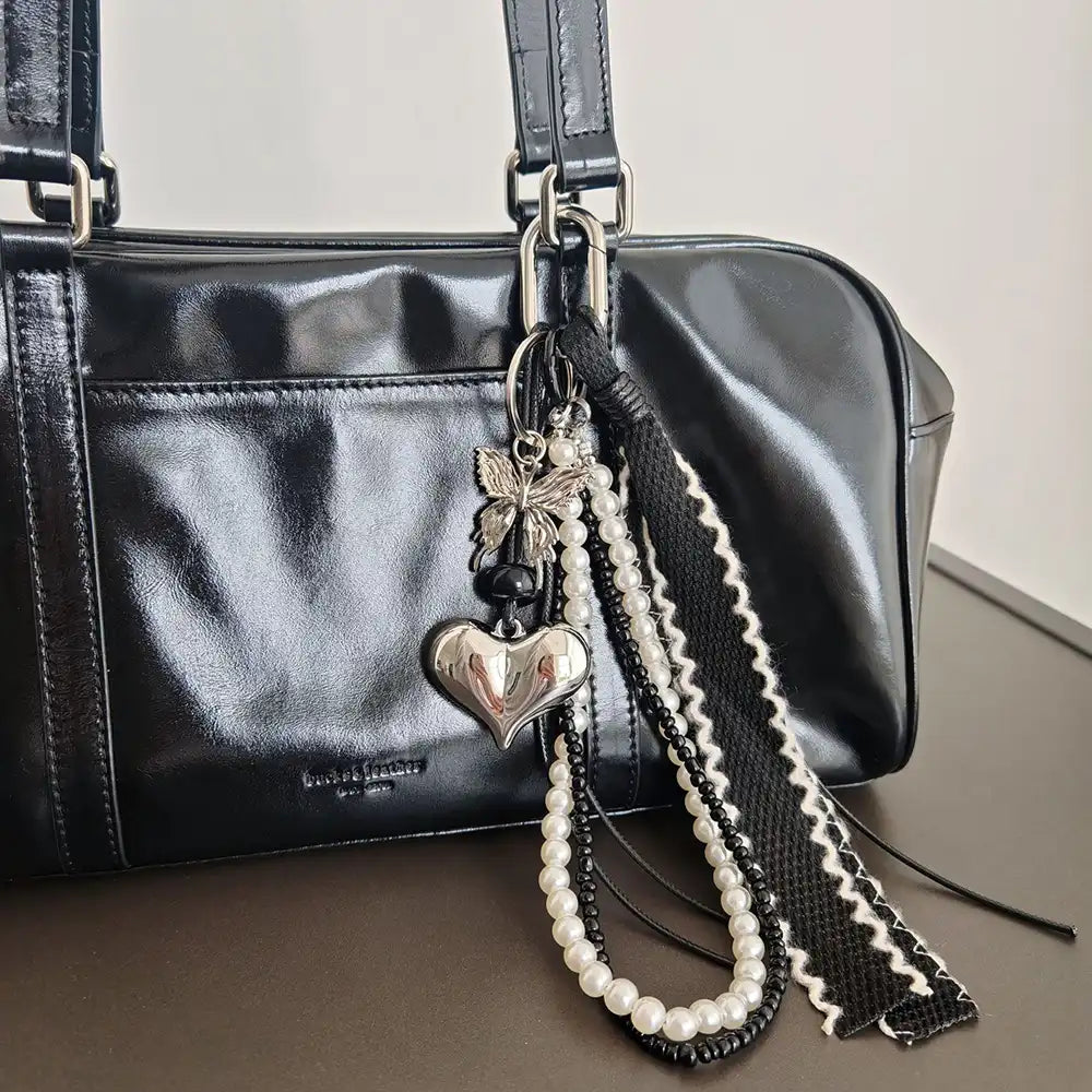 Heart Denim Bag Charm