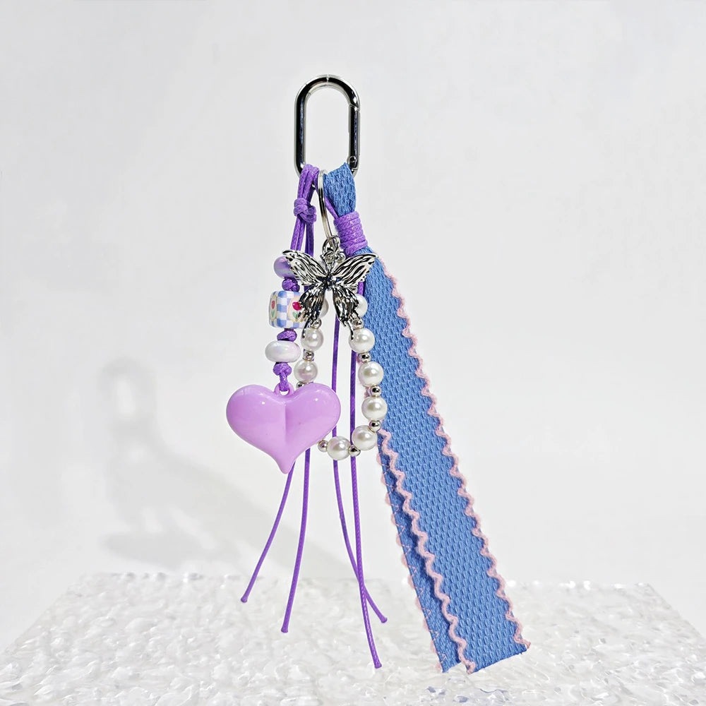 Heart Denim Bag Charm