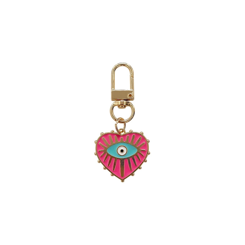 Heart Evil Eye Bag Charm