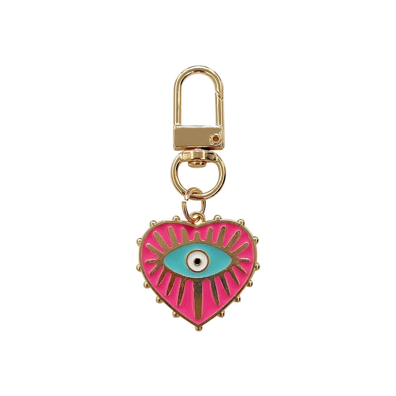 Heart Evil Eye Bag Charm