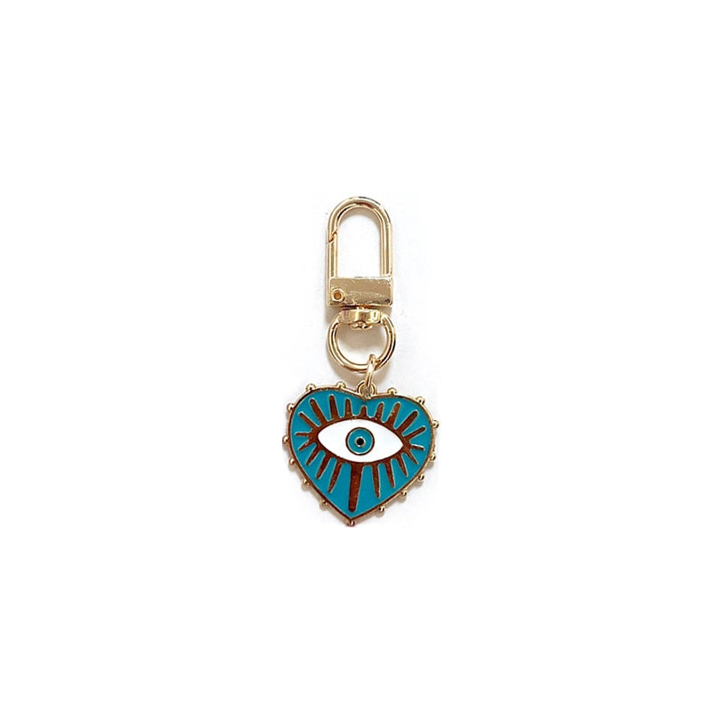 Heart Evil Eye Bag Charm