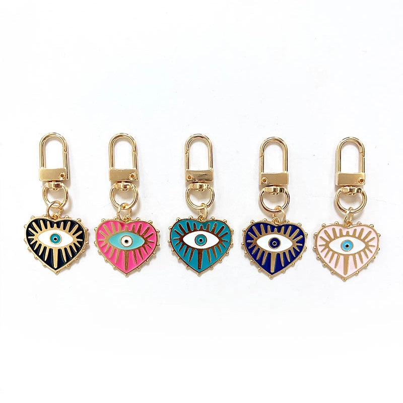 Heart Evil Eye Bag Charm