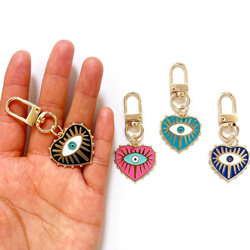Heart Evil Eye Bag Charm