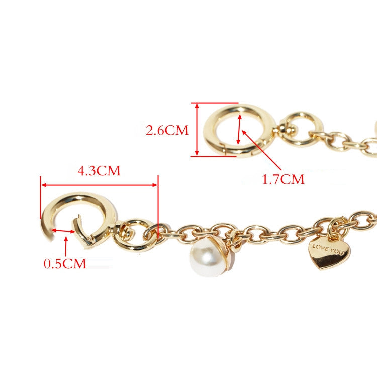 Heart Flower Pearl Bag Chain
