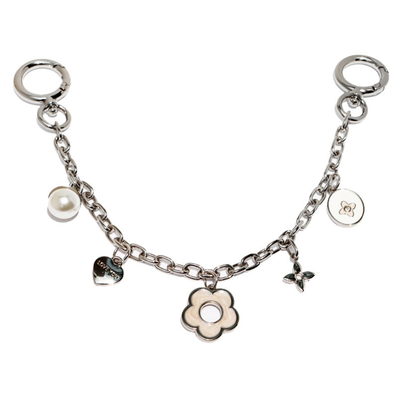 Heart Flower Pearl Bag Chain