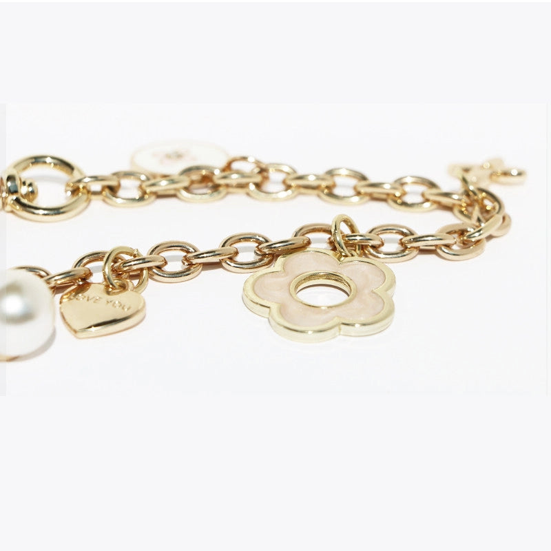 Heart Flower Pearl Bag Chain