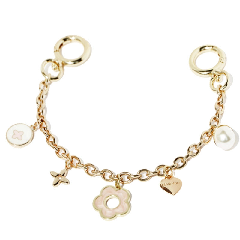 Heart Flower Pearl Bag Chain