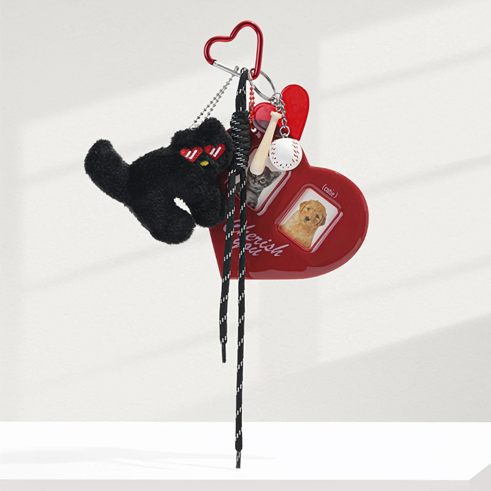 Heart Photo Card Bag Charm