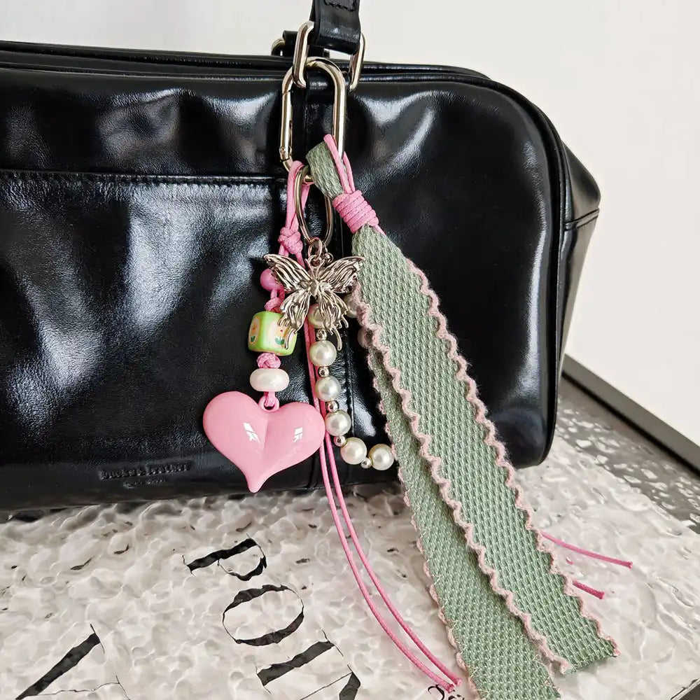 Heart Denim Bag Charm