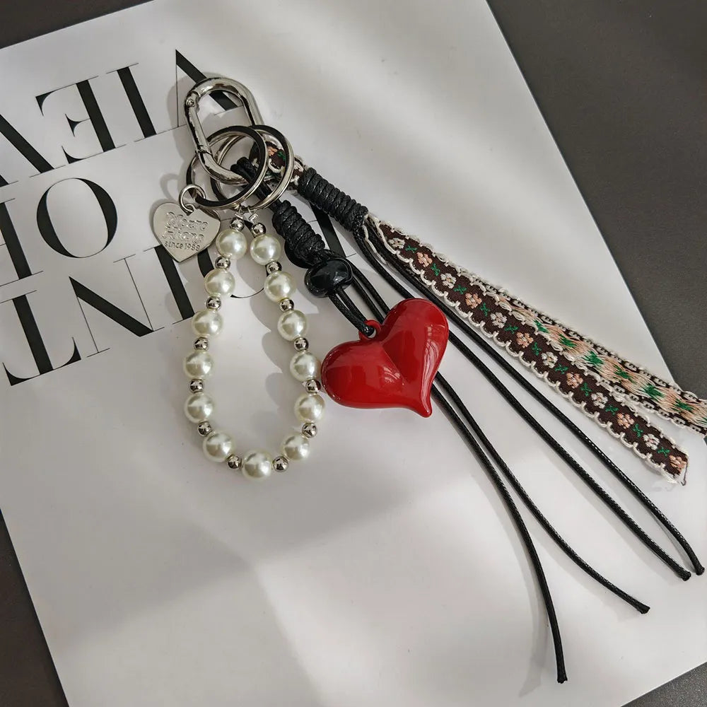 Heart Denim Bag Charm