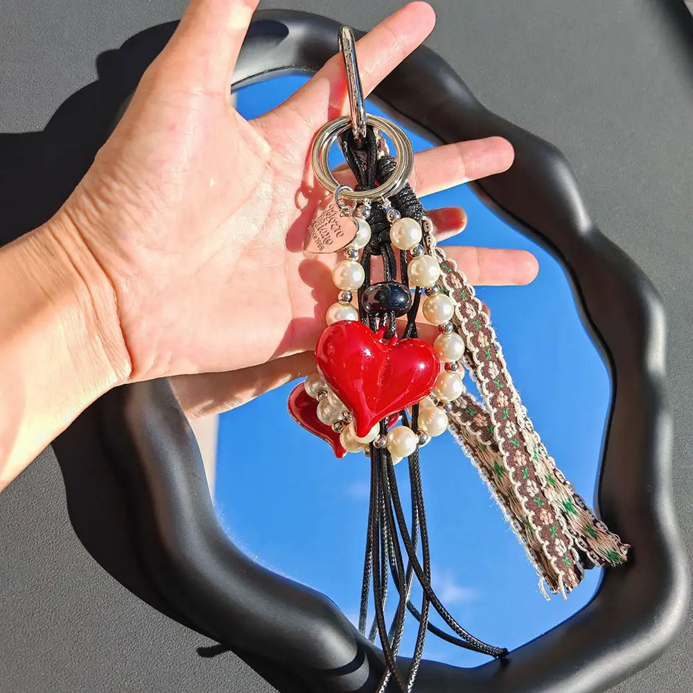 Heart Denim Bag Charm