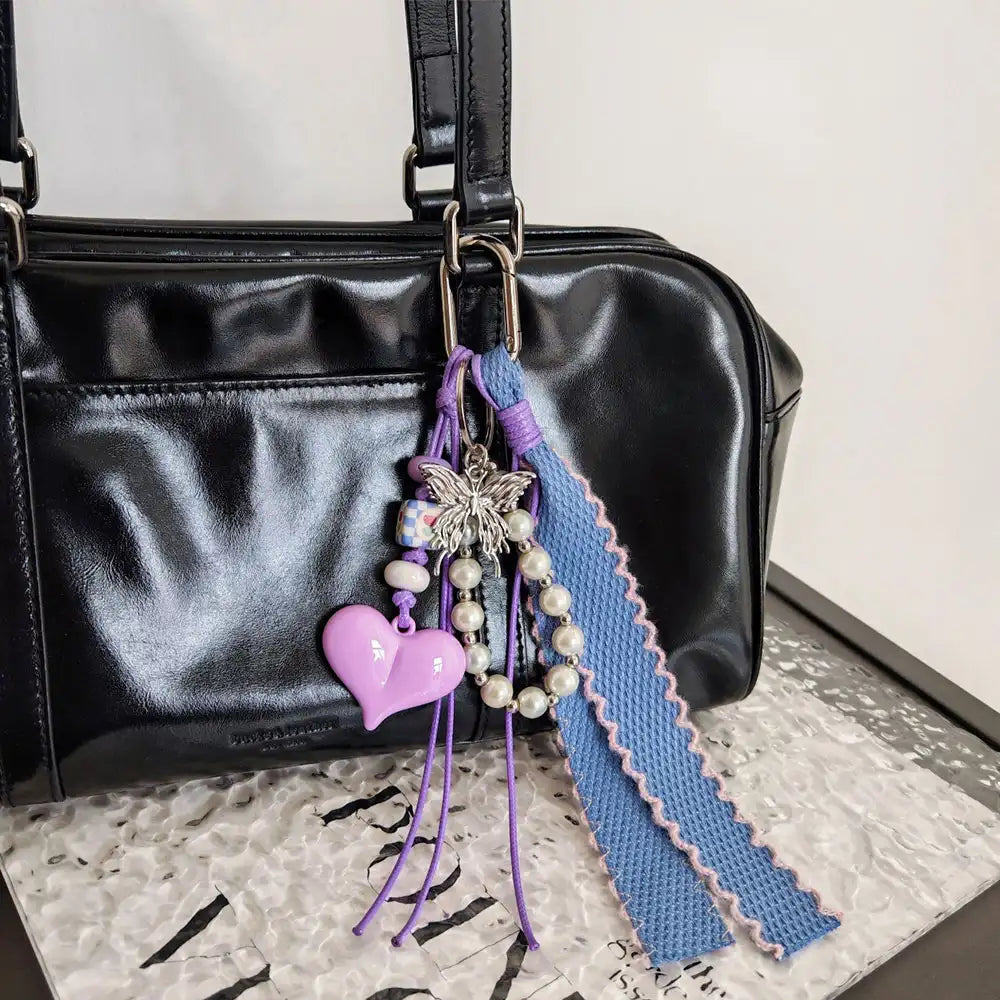 Heart Denim Bag Charm