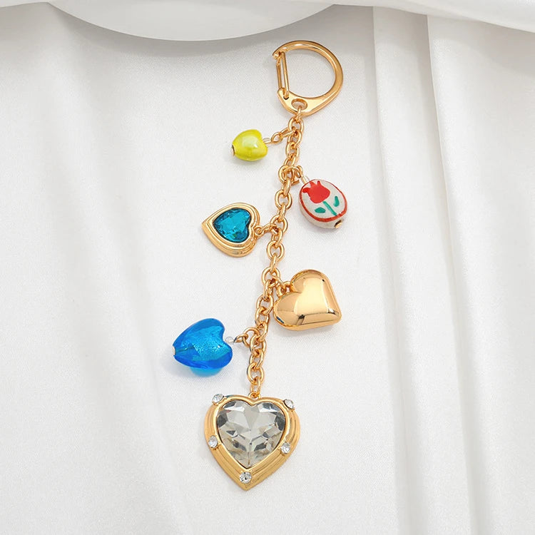 Heart keychain bag charm