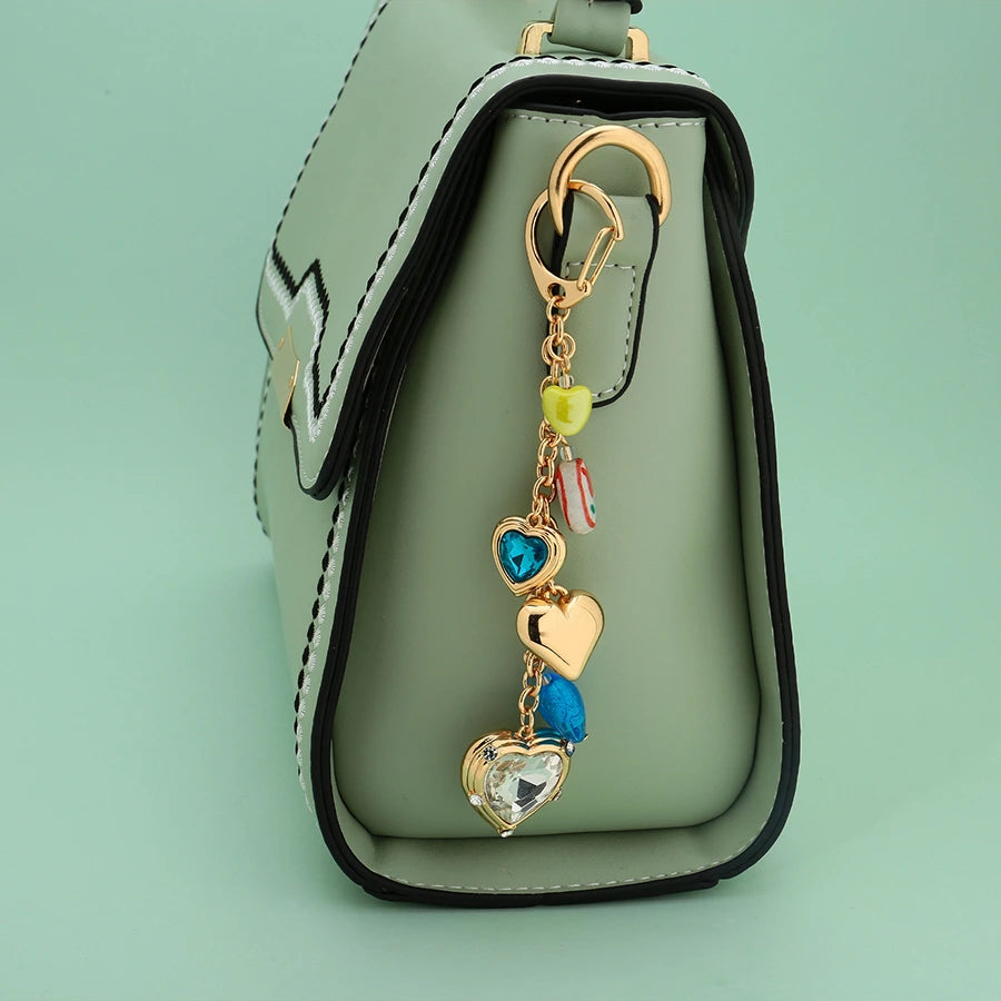 Heart keychain bag charm