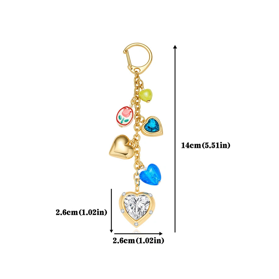 Heart keychain bag charm